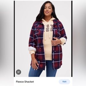 Torrid plaid fleece jacket.